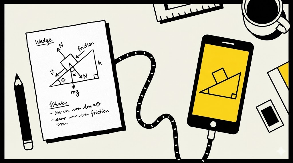 Text and photo input for physics questions